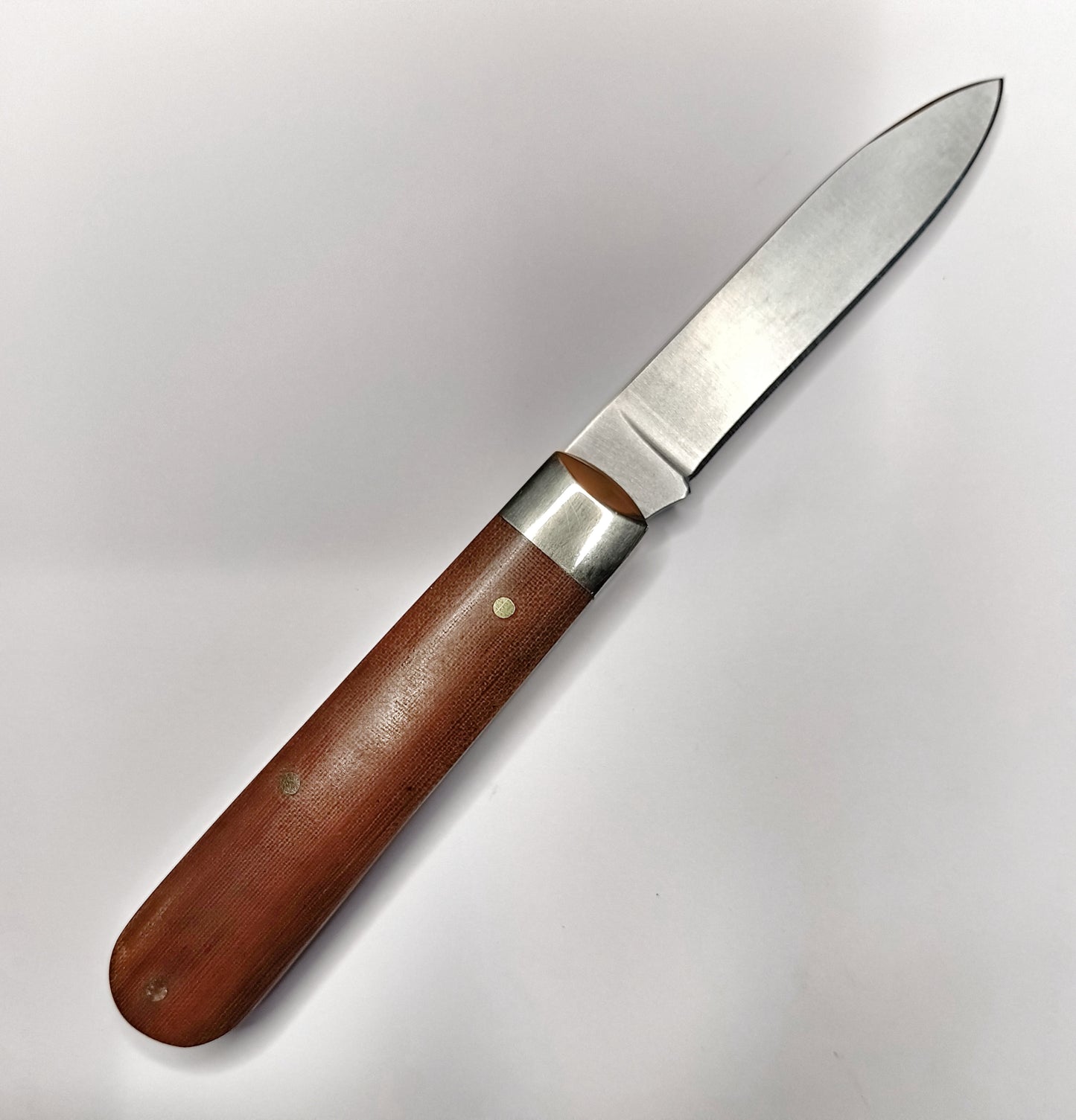 Spear Point (w/ swedge) Brown Linen Micarta