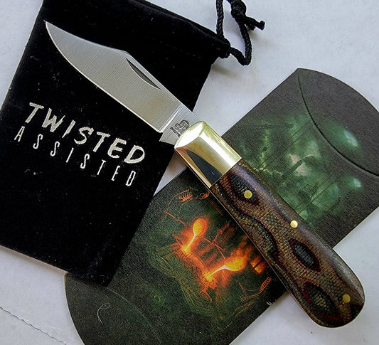 Clip Point Barlow Python Micarta