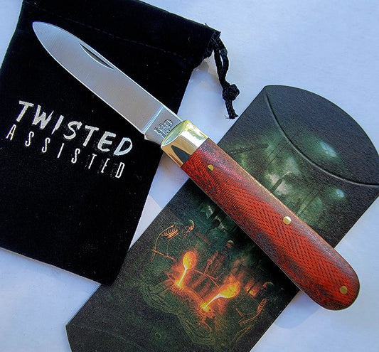 Spearpoint Burnt Tangerine Canvas Micarta
