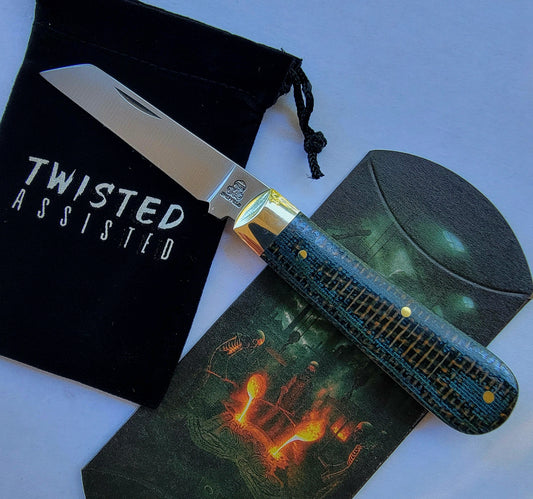 Lambsfoot Blue Denim Burlap Micarta