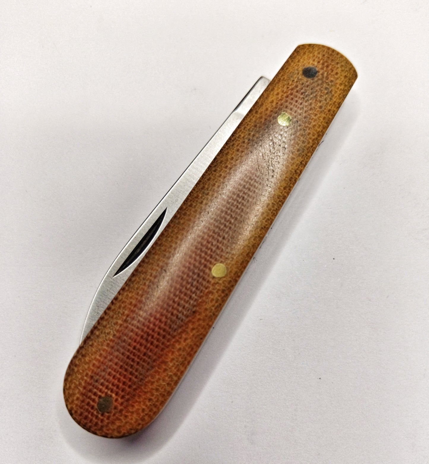 Spear Point (bareheaded) Natural Canvas Micarta