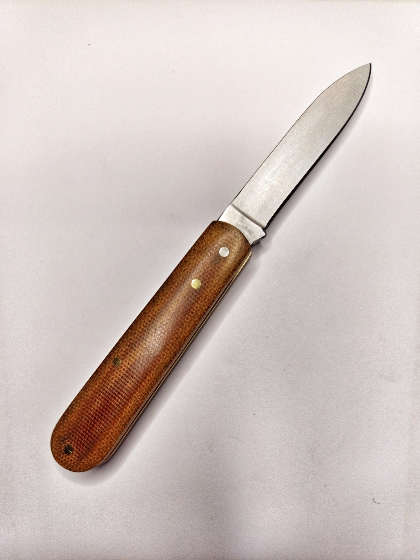 Spear Point (bareheaded) Natural Canvas Micarta