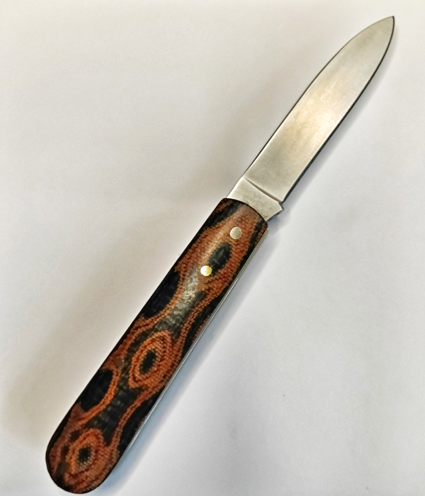 Spear Point (bareheaded) Damascus Python Micarta