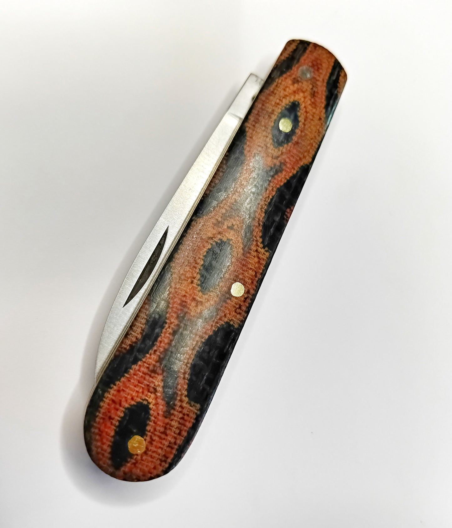 Spear Point (bareheaded) Damascus Python Micarta