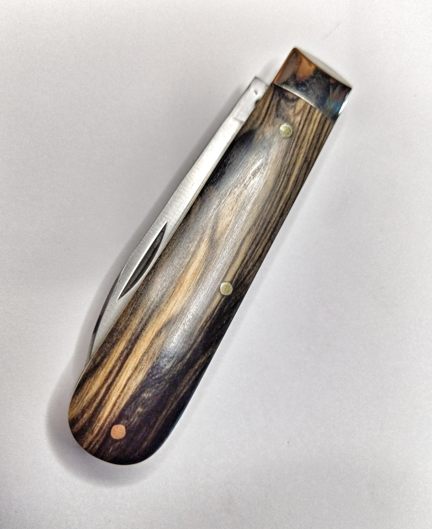 Spear Point (w/ swedge) Black and White Ebony