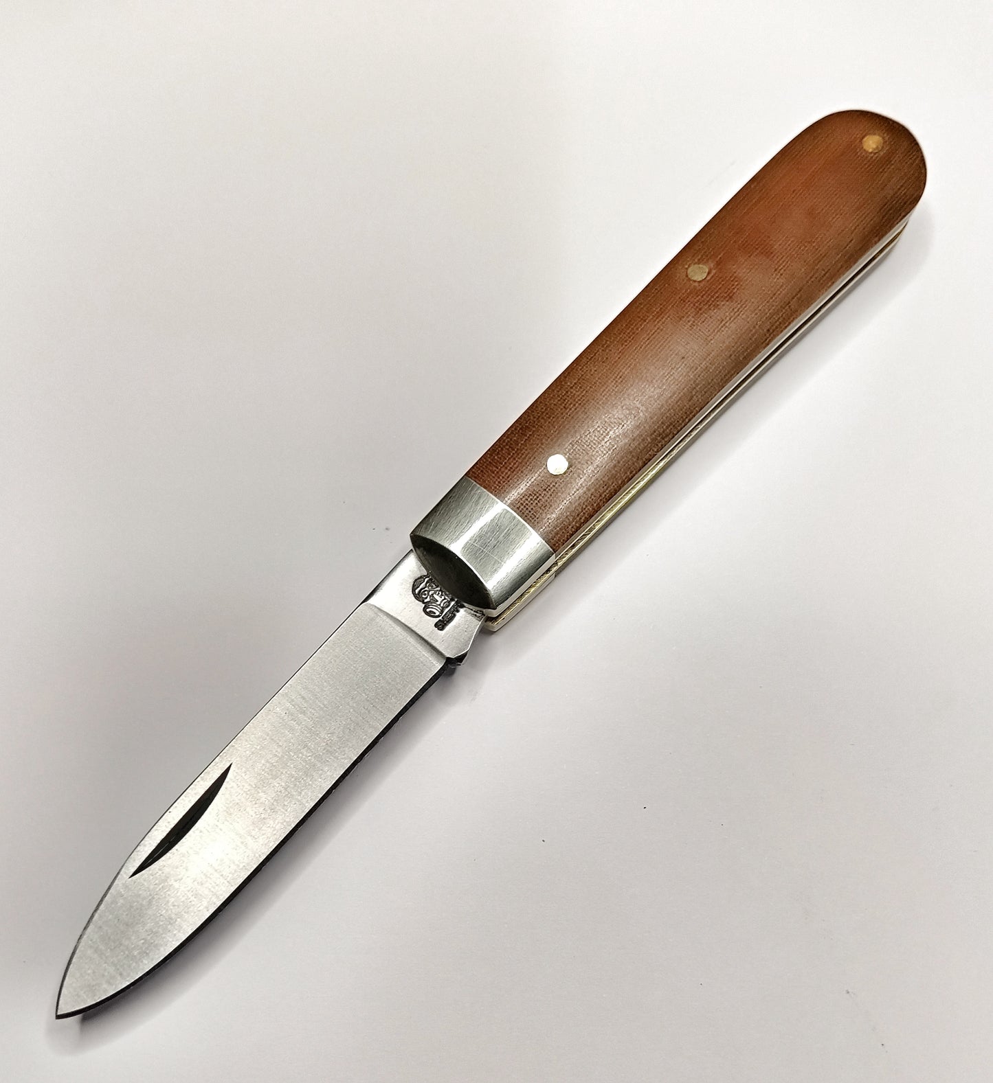 Spear Point (w/ swedge) Brown Linen Micarta