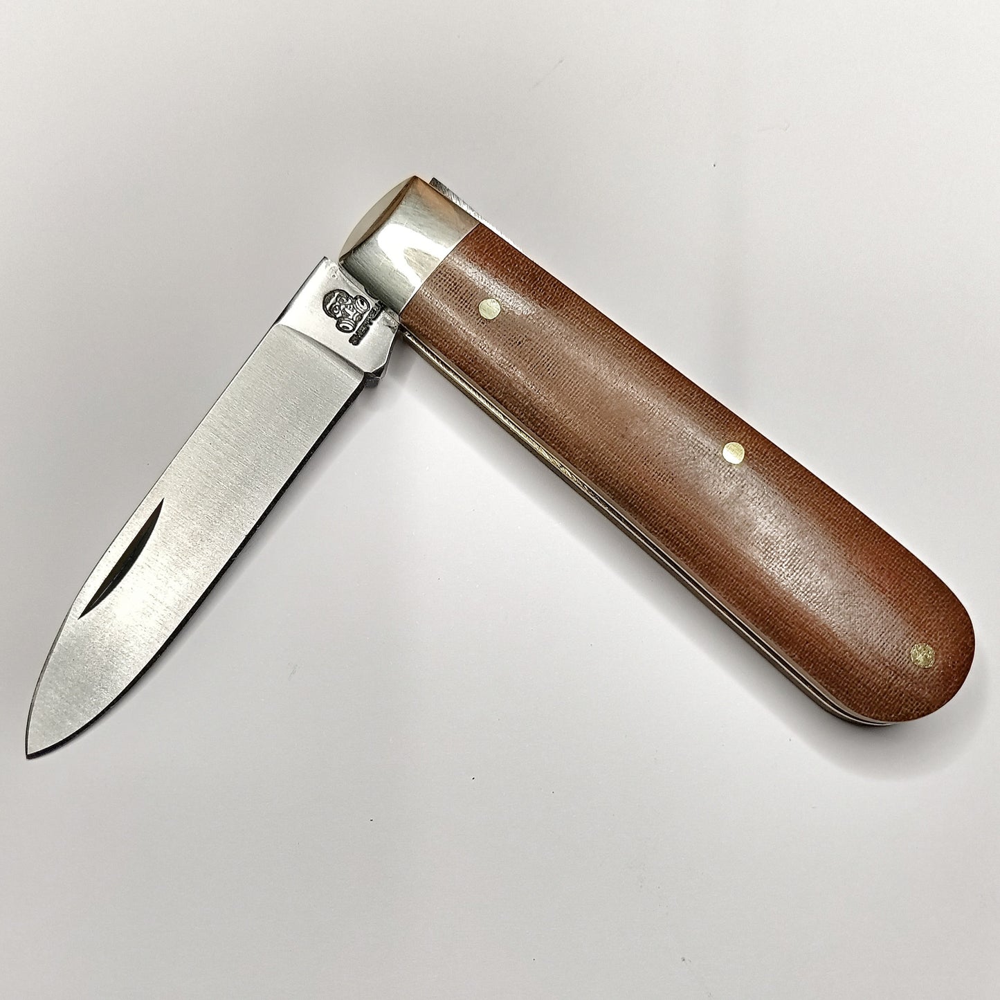 Twisted Assisted™ Spear Point (w/ swedge) Brown Linen USA Micarta