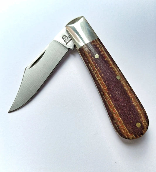 Clip Point Barlow PB&J (red) Burlap Micarta